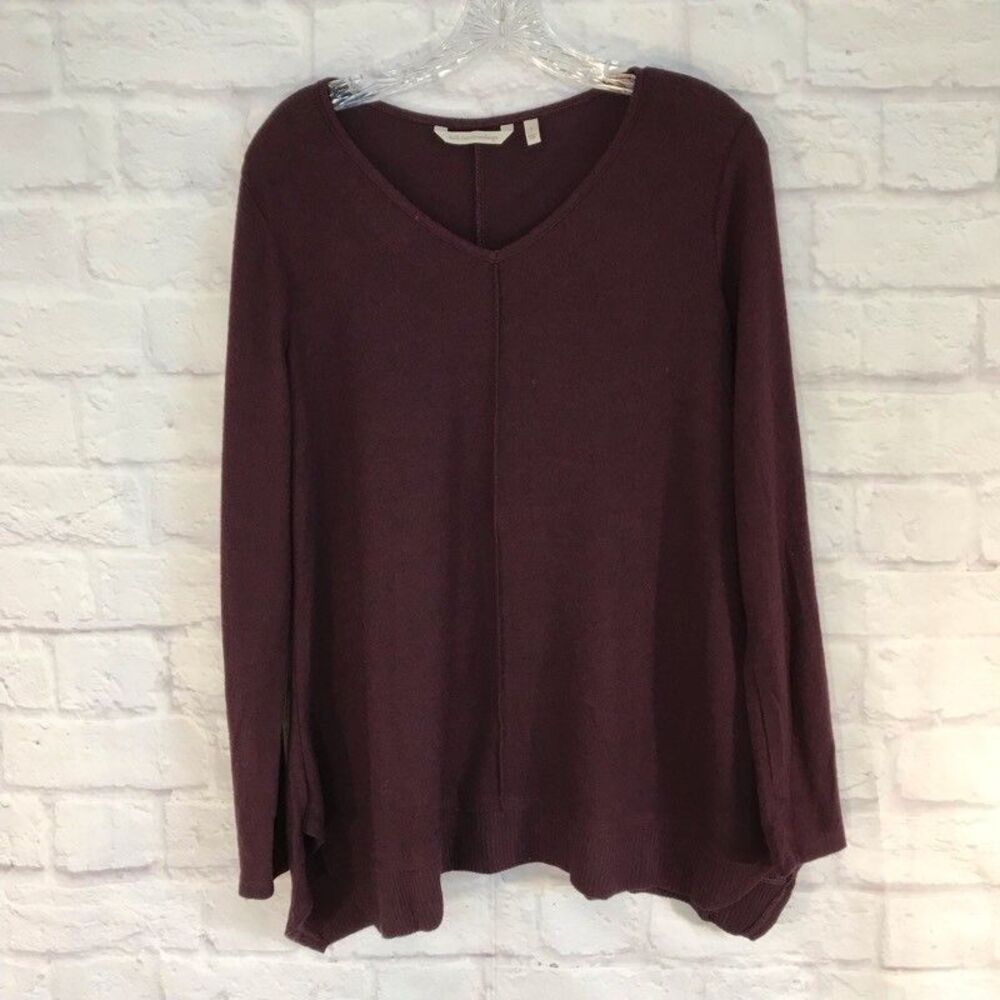 New Soft Surroundings Womens Small Tunic Sweater Maroon Long Sleeve Pullover - Picture 6 of 8